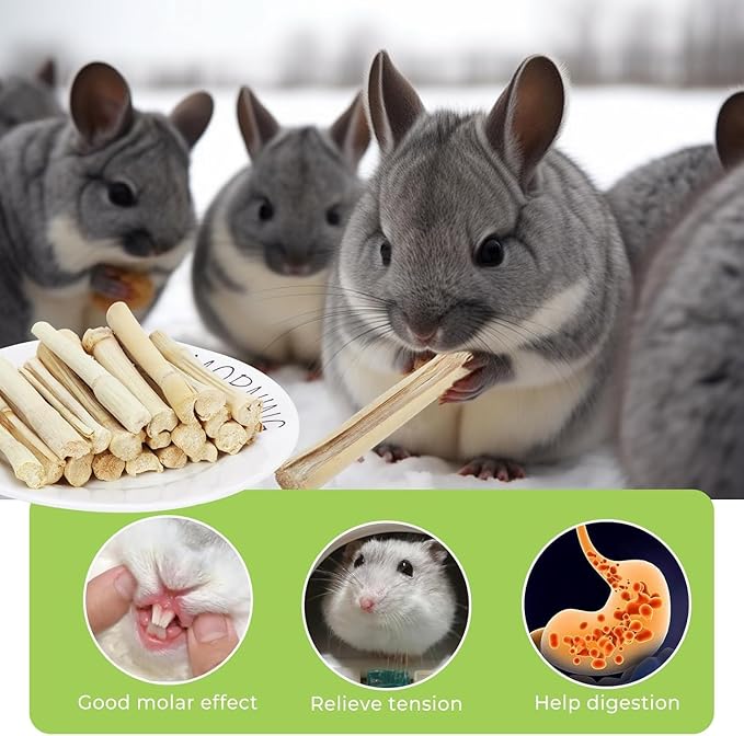 William Craft 1.1 pounds Snacks Sweet Bamboo Chew Toy for Rabbits Chew Sticks for Hamster Chinchilla Guinea Pig,Molar Treats Snack for Small Animals 500g