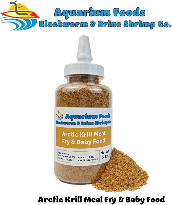 Aquatic Foods Inc. Arctic Krill Meal/Powder for Tropical Fish Fry and Babies, Nano & Micro Fish, Corals and Anemones…3.5oz Squeeze Bottle