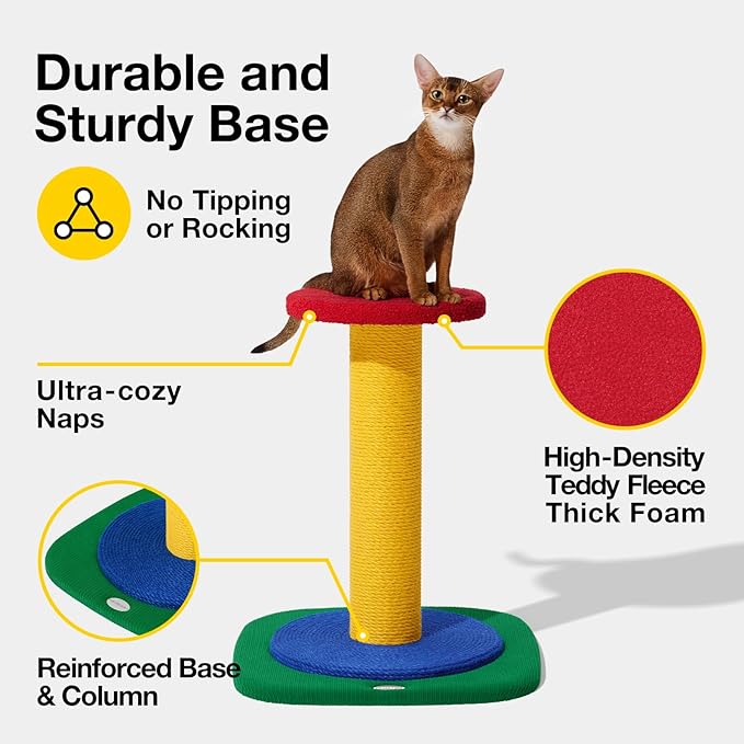 VETRESKA 22" Cat Tree, Sisal Scratching Posts with Stable Base, Indoor Cats Furniture Activity Center for Cats Kittens(Two Platform)