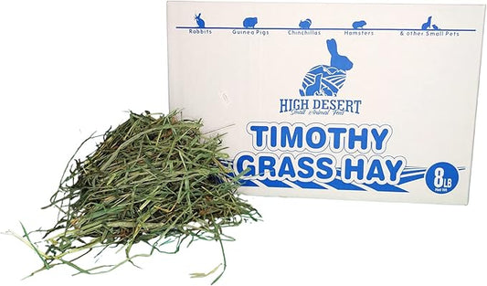 High Desert 2nd Cutting Timothy Grass Hay for Rabbits, Guinea Pigs, Chinchillas & Small Pets – Premium Hand-Packed Natural Hay, High-Fiber, Additive-Free, Grown in USA – 8 lb Box