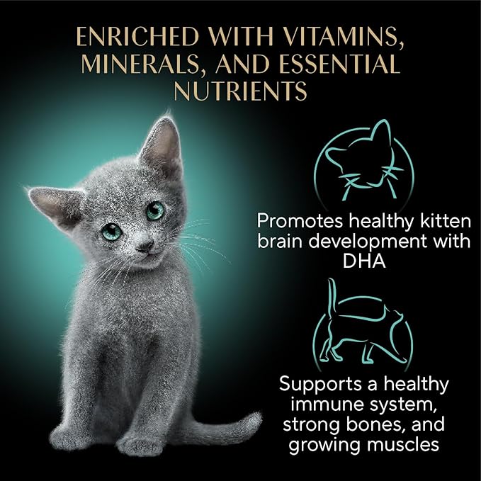 Sheba Perfect Portions Kitten Wet Cat Food Pate Chicken Entree, Salmon Entree, and Turkey Entree, 2.6 oz. Twin-Pack Trays (24 Count, 48 Servings)