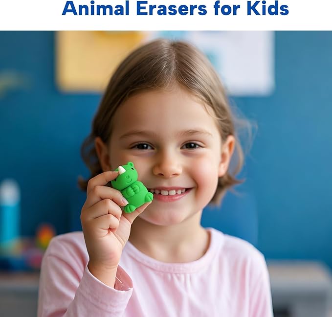 Animal Erasers for Kids, 35 Pcs Pencil Erasers Bulk Puzzle Eraser Mini Erasers Desk Pets Treasure Box Toys for Classroom Prizes School Supplies Kids Party Favors