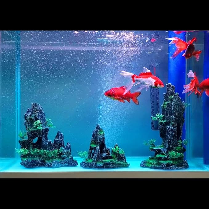Large Fish Tank Decoration, Rock Mountain View Aquarium Decoration, Tree House cave, Fighting Fish, Shrimp, Hermit Crab, Relaxation and Play, Perfect Hiding in The cave