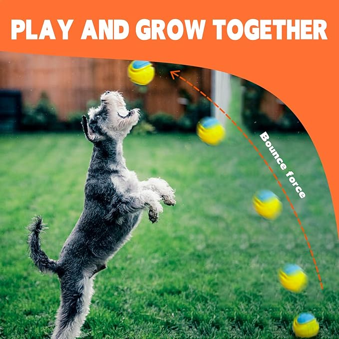 LaRoo Squeaky Dog Toys Ball, Puppy Chew Toys for Teething, Relieves Anxiety, Durable Interactive Dog Ball, Super Bouncy, Outdoor Waterproof, Floats in Water, Medium Dogs - 3inch