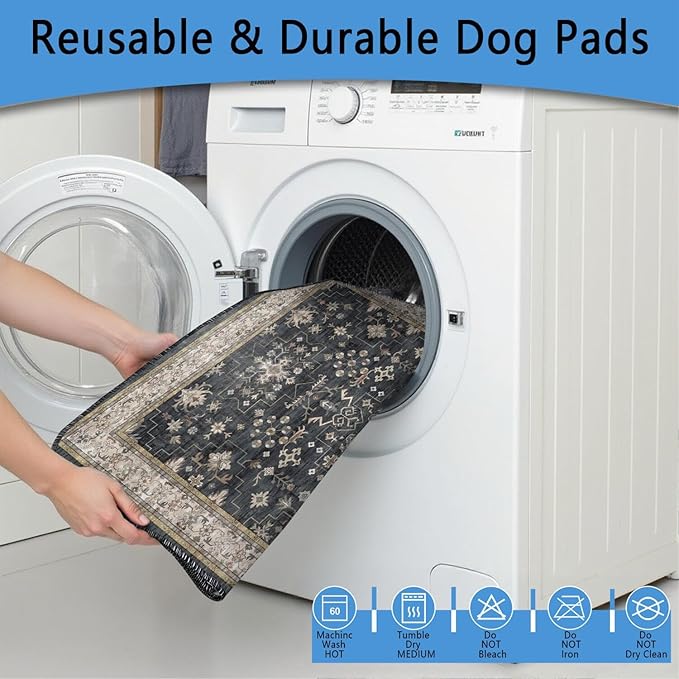 Washable Pee Pads for Dogs, Absorbent Reusable Puppy Pads Waterproof, Leakproof & Non-Slip Whelping Pad, Potty Training Pads for Dogs Playpen Mat 72x72