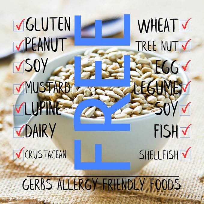 Raw Sunflower Seed Kernels by Gerbs – 2 LBS - Top 11 Food Allergen Free & Non GMO - Vegan & Kosher - Seed Country of Origin USA – Premium Grade Shelled Sunflower
