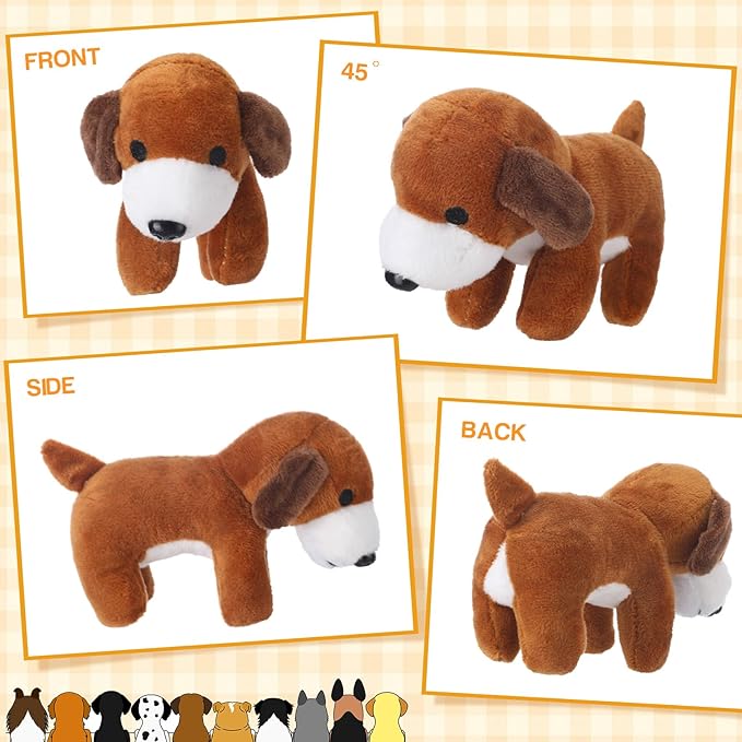 Sosation 20 Pcs Mini Plush Stuffed Puppy Bulk Dog Party Favor Gift Toy Soft Plush Dog for Goodie Bag Fillers Kids Baby Show Birthday Carnival Prize Party