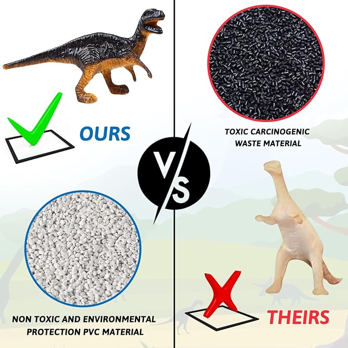 Dinosaur Toys, Plastic Mini Dinosaur Figure Toy Set Including T-rex, Stegosaurus, Monoclonius for Kids Toddler Dinosaur Birthday Party Favors, Christmas Valentines Day Gifts, 78 Pack