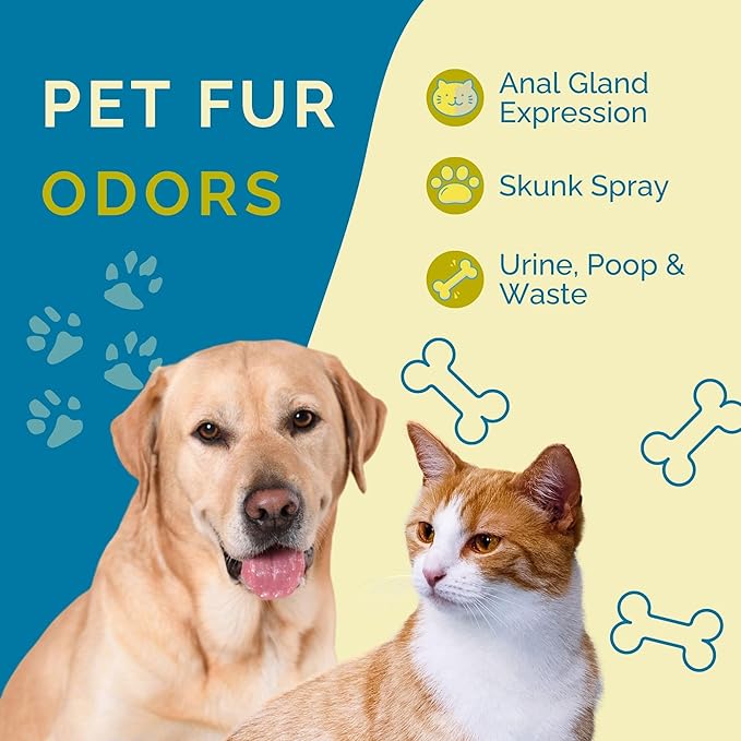 No Scent Anal Gland Express & Skunk - Professional Pet Grooming and Skunk Odor Eliminator & Cleaner - Safe Natural Fast Microencapsulating Spray on Fur Smell Remover for Dogs and Pets (2 oz x 2)