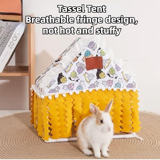 Bunny Tent Guinea Pig House Bed Cozy Hamster Cave Large Hideout for Dwarf Rabbits Hedgehog Bearded Dragon Nest Hamster Cage Accessories (Green)