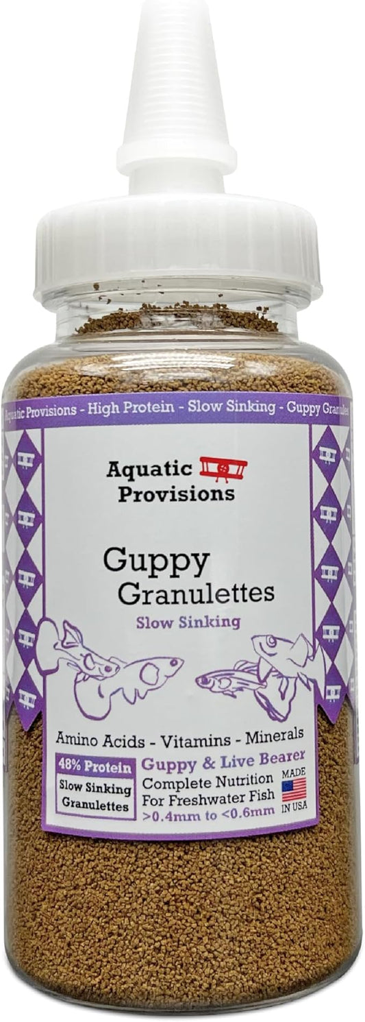 Guppy Granulettes Fish Food 3.17 oz, for Guppies and Livebearer Freshwater Aquarium Species