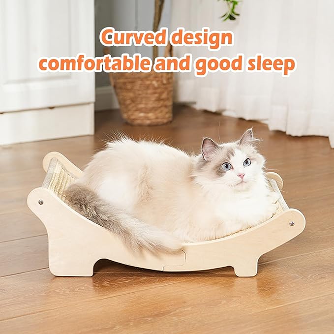 Cat Scratcher, Sisal Cat Scratching Bed, 19.6x13 inches Cat Scratch Chair Hammock, Cat Scratcher for Indoor Cats, cat Scratching Post Lounger