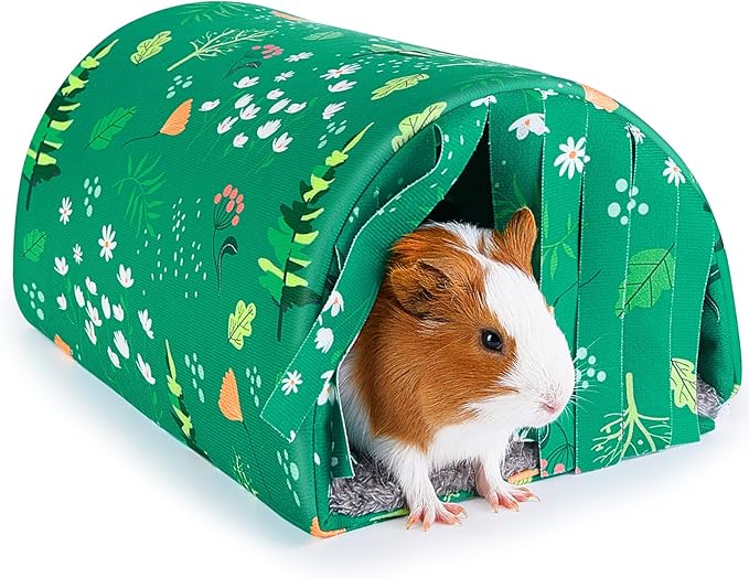 Guinea Pig Hideout Washable Guinea Pigs Tunnel with Curtains Hamster Hideout Cozy Guinea Piggy House Fit for Guinea Pig Cages Soft Guinea Pigs Accessories for Small Animals Hamster/Chinchilla/Bunny