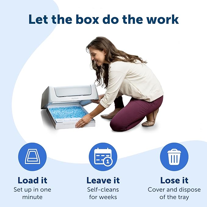 PetSafe ScoopFree Crystal Pro Self-Cleaning Automatic Litter Box - Top-Entry Motion-Sensing Cat Box with Integrated Health Counter - Includes 1 Disposable Crystal Litter Tray