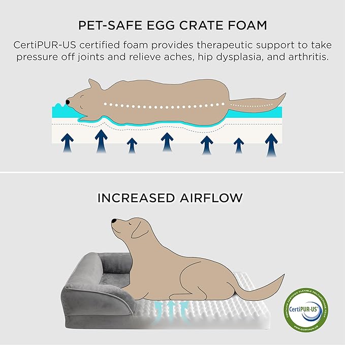 Bedsure Orthopedic Dog Beds for Small Dogs - Washable Small Dog Cat Bed Waterproof, Comfort Pet Couch Sofa with Washable Removable Cover, Pets Bed with Nonskid Bottom, Hazel, 24"