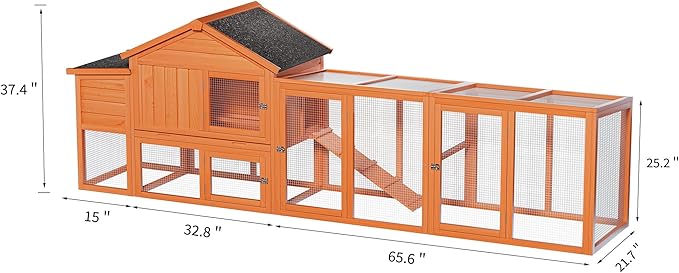 113.5" Large Wooden Chicken Coop with Run – Outdoor Hen House for 2-4 Chickens, Waterproof Roof, Nesting Box, Ramp & Perch, Predator-Proof, Removable Tray, Secure & Durable Natural