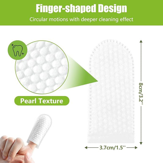 Pet Dental Care Finger Wipes, 60 Counts Teeth Cleaning Finger Wipes for Dogs & Cats, Reduces Plaque & Tartar Disposable Gentle Cleaning & Gum Care Pet Wipes