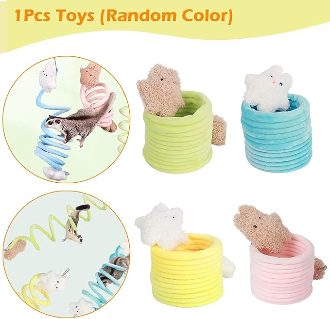 Sugar Glider Toys, Elastic Sugar Glider Climbing Ropes, Hanging Sugar Cage Accessories, Rat Enrichment Climbing Toys, Soft Touch Small Pet Swing Toy (1pc Random Color)