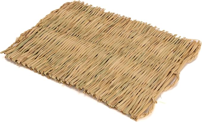 Bunny Grass House, Hand Woven Natural Grass Hideouts for Rabbit, Foldable Hut Play House for Hamster, Guinea Pig, Hamster, Chinchilla and Small Animals to Play with Bunny Chew Toys