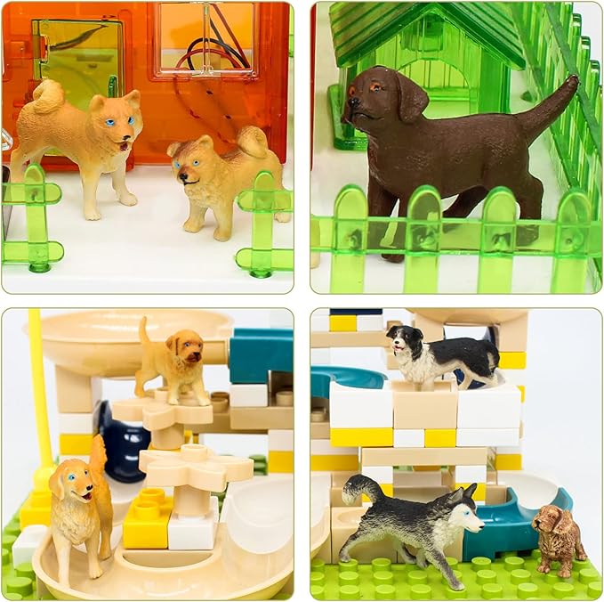 iftnotea 8PCS Small Dog Figurines for Kids Puppy Toy Figures with Shiba Inu Golden Retriever - Cake Toppers Christmas Birthday Gift for Toddlers