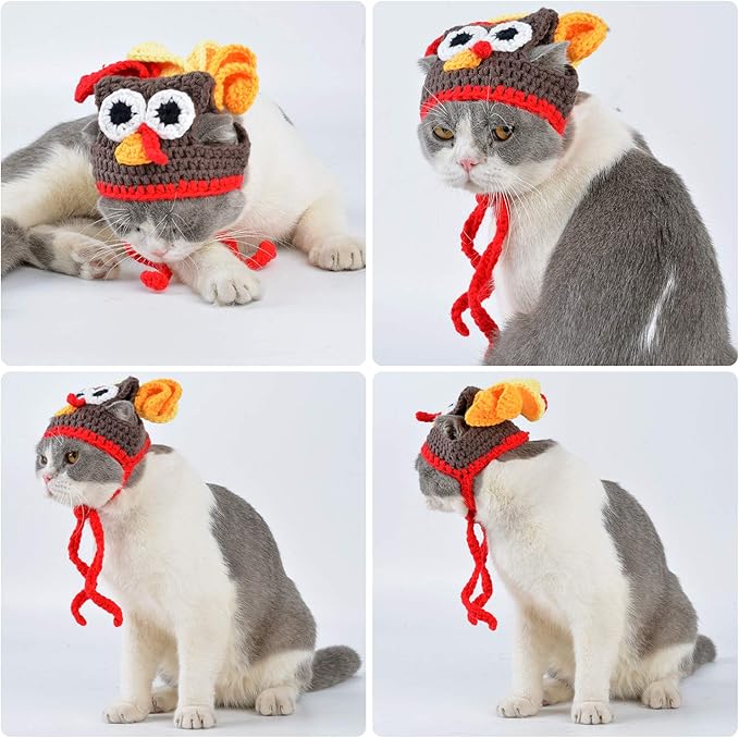 Legendog Cat Costume Pet Turkey Hat Thanksgiving Apparel for Cats Small Dogs