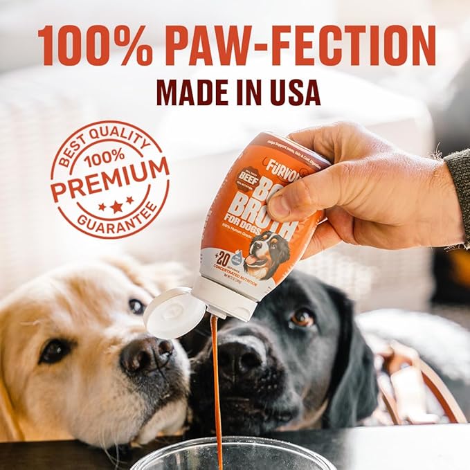 Beef Bone Broth Concentrate for Dogs - Collagen Protein Supplement - Digestion, Mobility, Coat, Immune System, Joints - Healthy Dog Food Gravy Topper - Human Grade, Made in USA (16 oz, 30 Servings)