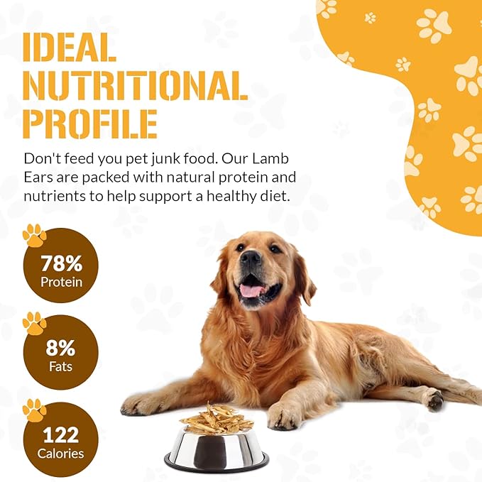 Dog Chits Lamb Ears Dog and Puppy Treats - All Natural Grain and Chemical Free Training Chews - High Protein and Low Fat - Supports Dental Health - Made in The USA - 35 Count
