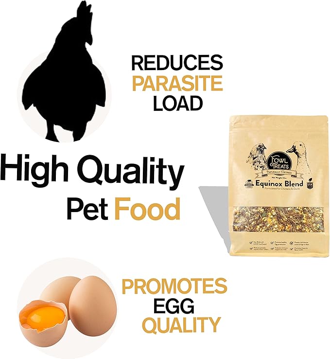 Naturally Fortified Treats – Protein Rich Supplement Suitable for Chickens, Hens and Ducks, Hand Mixed with USA Grown Ingredients – Equinox Blend – 32oz