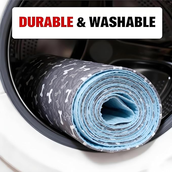Washable Pee Pads for Dogs, Reusable Puppy Pads, Ultra-Durable 4-Layer Leak-Proof Training Mats with Non-Slip Bottom for All Breeds, Ideal for Indoor Training & Travel (Gray, L: 31.5" × 35.4")