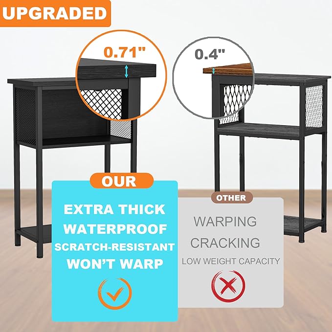 BSONE 5-10 Gallon Fish Tank Stand, Small Aquarium Stand Shelf, 0.71" Thickened Tabletop, 20.5" W×11" D ×31" H , Black