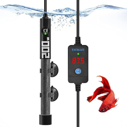 Fish Tank Heater for Aquarium: 50W/100W/200W/300W/500W Submersible Turtle Betta Heaters with Accurate Temperature LED Digital Display - Overheating and Off-Water Protection for 20-40 Gallon
