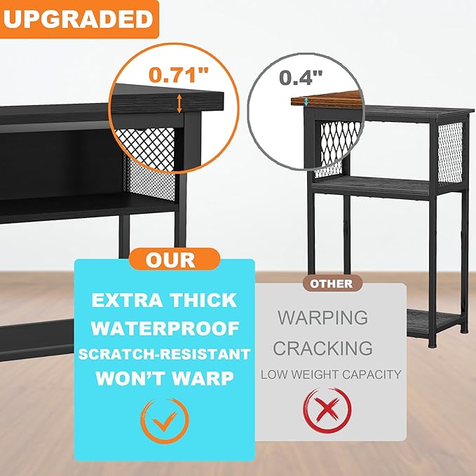BSONE 20-29 Gallon Fish Tank Stand, Aquarium Stand Shelf, 0.71" Thickened Tabletop, 31" Wx17 Dx31 H, Black