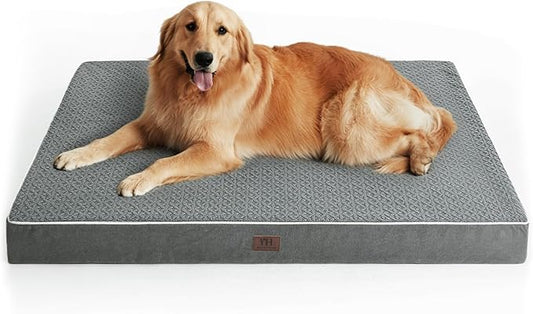 Orthopedic Dog Bed,Extra Large Sized XXL Dog Beds, Plush Washable & Waterproof Big Dogs Crate Bed,Egg Crate Foam Pet Beds Mat W/Removable Cover