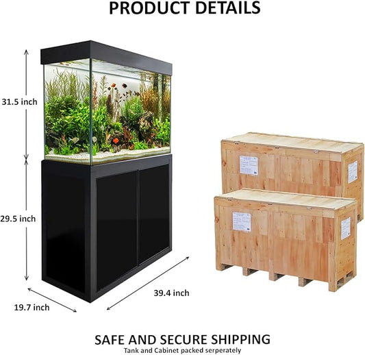 100-Gallon Aquarium Tempered and Ultra-Clear Glass (Full Setup) in All Black