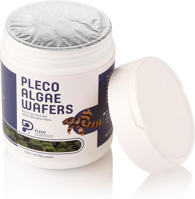 Plecoceramics Algae Wafers Universal Fish Food for Aquarium Fish, Turtles, Goldfish, Catfish - Spirulina Protein Wafers for Bottom Feeders (50 gr)