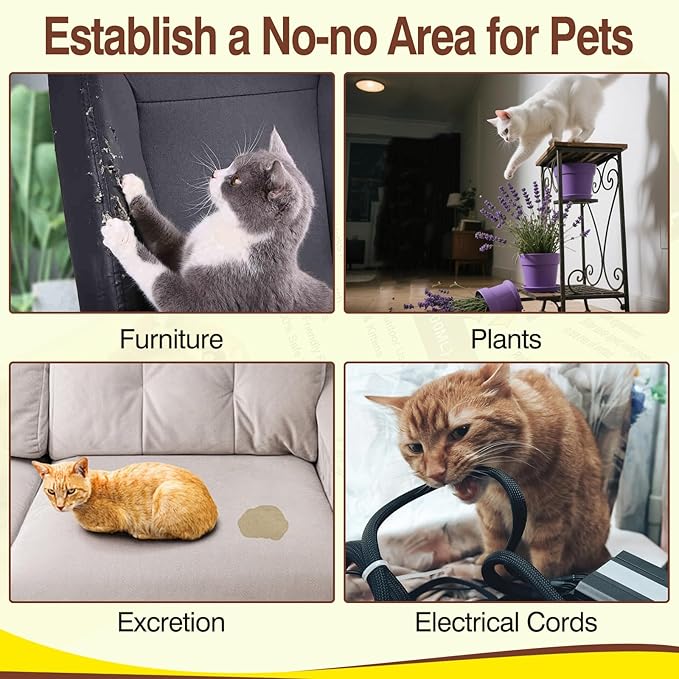 Cat Deterrent Spray, Effective Pet Spray for Anti Cats Scratch Furniture, Curtain, Sofa and Plant, Cat Scratch Deterrent Aid for Pet Behavior Training(3.38oz)