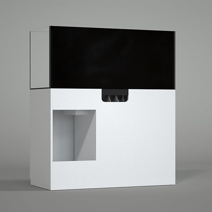LANDEN RS 120 ReefStar Saltwater Aquarium Reef-Ready Sump Aquarium – 100 Gal Display + 45 Gal Sump | 47.2″×21.7″×20.9″ Tank + White Cabinet/Built-in Filtration