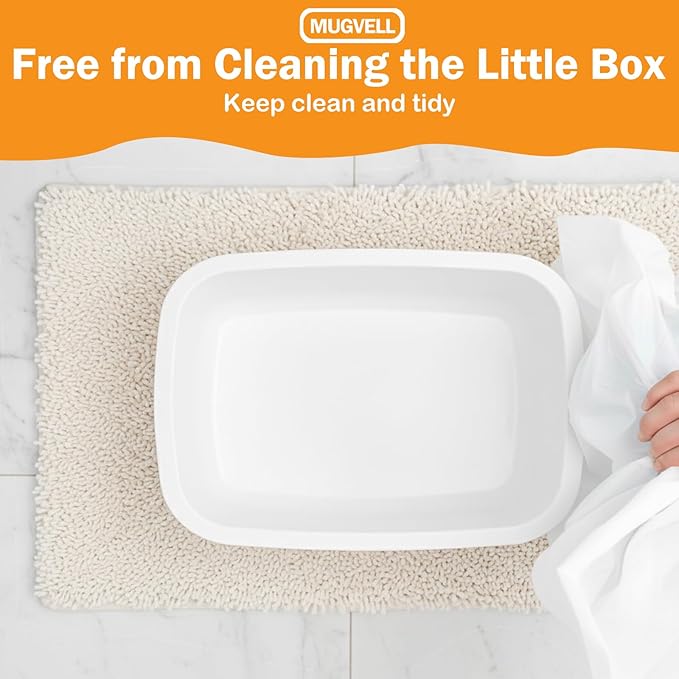 Cat Litter Box Liners, 15 Count Jumbo Size Litter Box Bags with Drawstring, Large Heavy Duty Litter Liners for Self Cleaning Cat Litter Box, Tear Leak Resistant for Pet Supplies(37" x 18")