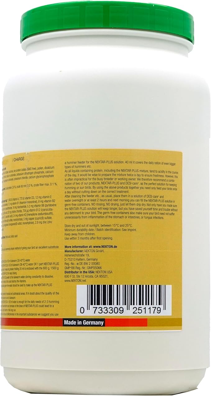 Nekton Nektar-Plus 1500Gm / 3.3Lb Fruit Premix For Hummingbirds And Sunbirds