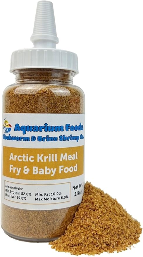 Aquatic Foods Inc. Arctic Krill Meal/Powder for Tropical Fish Fry and Babies, Nano & Micro Fish, Corals and Anemones…2.5oz Squeeze Bottle