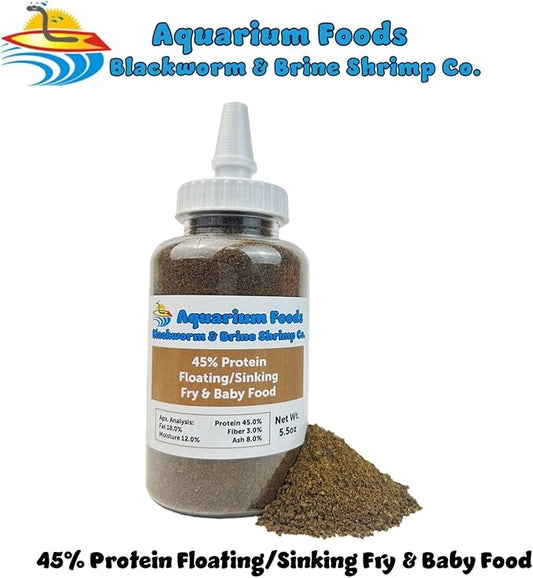 Aquatic Foods Inc. 45% Protein Floating/Sinking Vitamin Enriched Food for Tropical Fish Fry, Babies, Guppies, Tetras, Bettas, Nano Fish, Corals, Anemones, Reef Tanks…5.5oz Squeeze Bottle