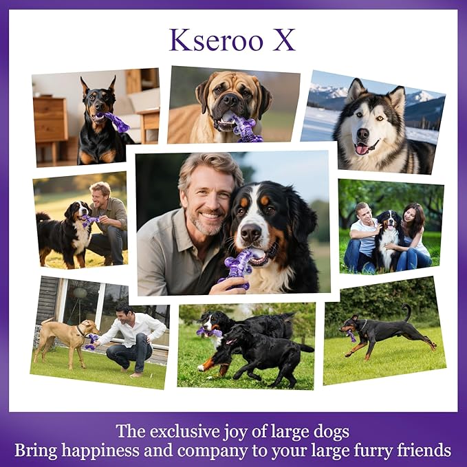 4-Pack Indestructible Chew Toys for Extra-Large Dogs - Aggressive Chewers, Durable Nylon Bone, Heavy Duty Long-Lasting Dog Toys for Large Breed & Strong Chewers