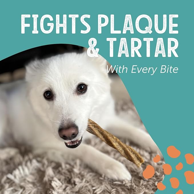 Dental Chews Twisted Sticks | for Large and Extra Large Dogs | USA Sourced Beef-Hide | Natural Scrubbing Action Fights Plaque and Tartar Refreshing Your Dog's Breath (4 Sticks, Chicken)