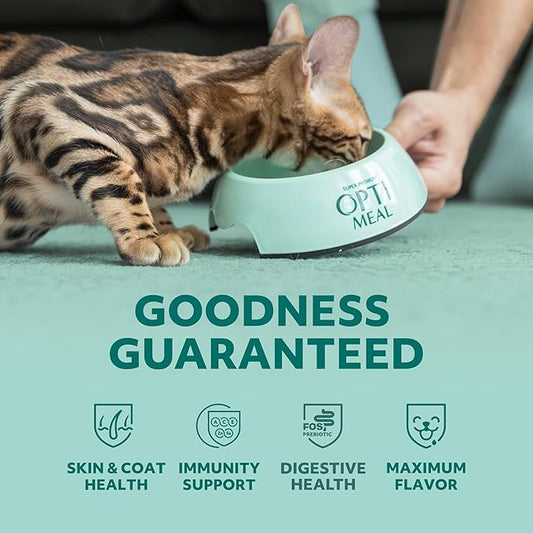 Optimeal Grain-Free Wet Cat Food Pouches – Shrimp & Salmon in Savory Gravy, High Protein & Moisture-Rich Tender Morsels, Indoor Adult Cat Wet Food with Natural European Ingredients, 3 oz (Pack of 12)