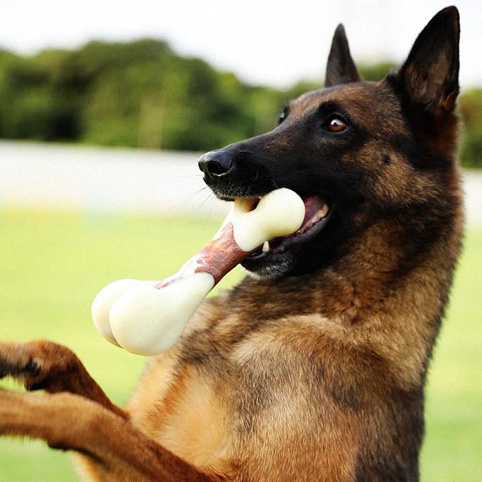 Tikaton Dog Chew Toys for Aggressive Chewers, Vension Flavor Durable Dog Teething Chew Toys Bones for Large/Medium/Small Puppies