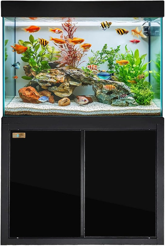 100-Gallon Aquarium Tempered and Ultra-Clear Glass (Full Setup) in All Black