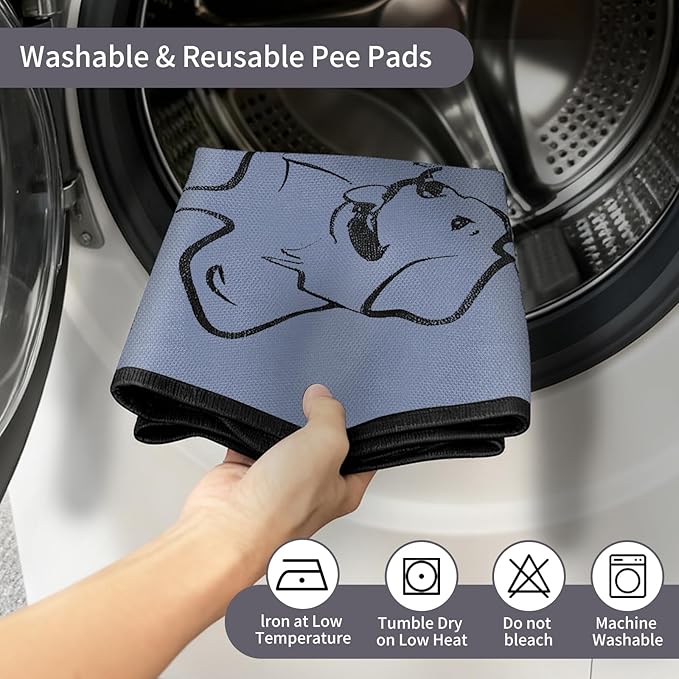 4 Pack Washable Pee Pads for Dogs 18"x24", Reusable Training Puppypads Absorbency Non-Slip & Leak-Proof for Pet Whelping Box Playpen Crate Sofa Bed Floors (Gray)