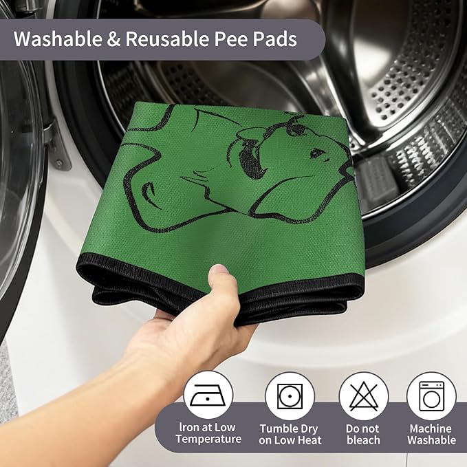 2 Pack Washable Pee Pads for Dogs 24"x36", Reusable Training Puppypads Absorbency Non-Slip & Leak-Proof for Pet Whelping Box Playpen Crate Sofa Bed Floors (Green)