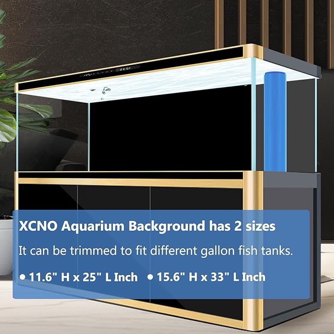 Blue Black Aquarium Background Poster Fish Tank Background Wallpaper Aquarium Backdrop Double-Sided Fish Tank Decorations Paper 16"x 33"