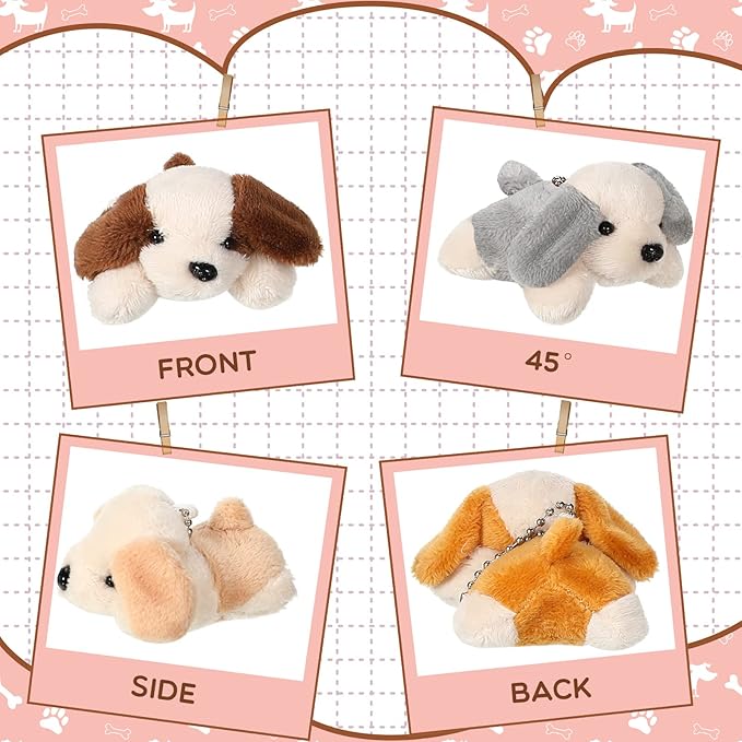 Sosation 20 Pcs Mini Dog Plush Stuffed Animal Bulk Small Dog Stuffed Animal Christmas Party Gift Soft Puppy Toy for Kids Student Goodie Bag Fillers Baby Shower Birthday Carnival Prize